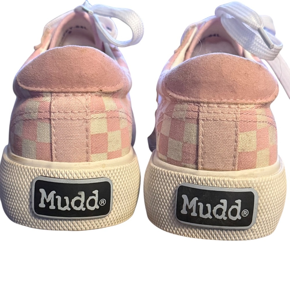 Mudd Poppy pink and white checkered canvas sneakers - Picture 6 of 7